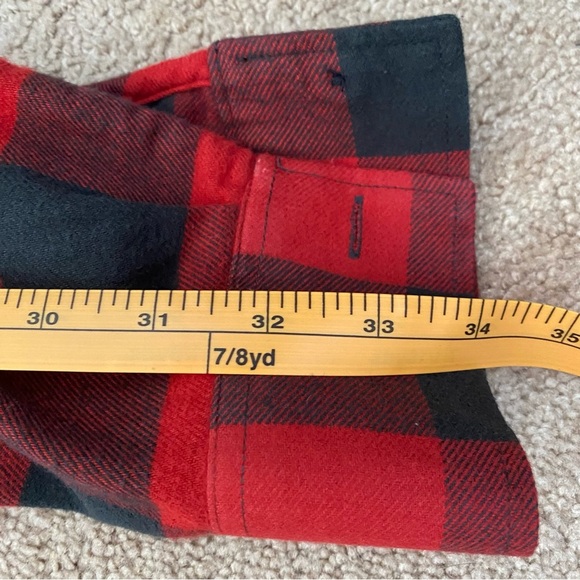 American Eagle Men’s Long Sleeve Plaid Flannel Button Up Red Shirt Lumberjack M - Picture 3 of 10